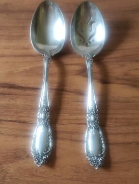 Vintage Towle Sterling Silver Serving Spoons, Set of 2